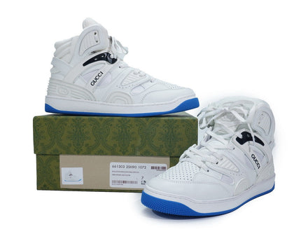 Men's Gucci Basket White Blue Sneaker Shoes