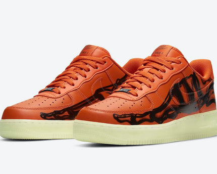 Men's Air Force 1 Orange Skeleton Shoes