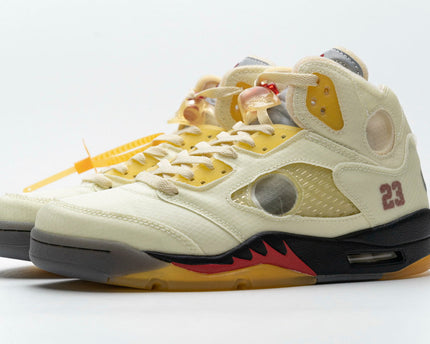 Men's Off-White x Air Jordan 5 Retro SP Sail Shoes