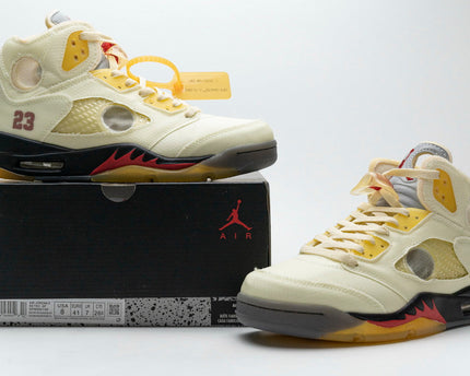 Men's Off-White x Air Jordan 5 Retro SP Sail Shoes