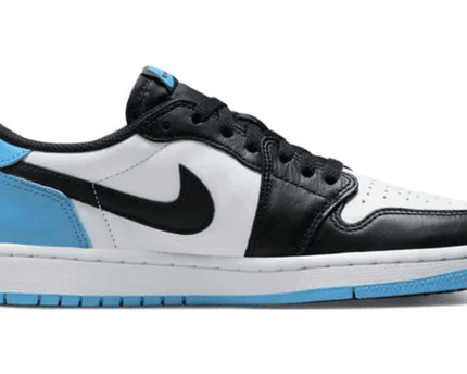 Men's Air Jordan 1 Low Black Dark Powder Blue Shoes