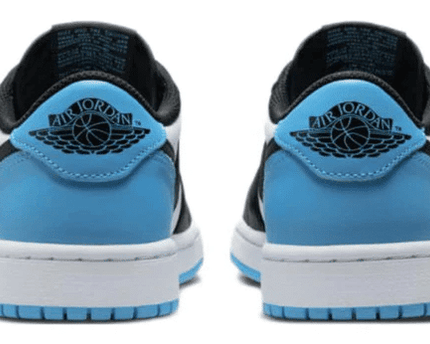 Men's Air Jordan 1 Low Black Dark Powder Blue Shoes