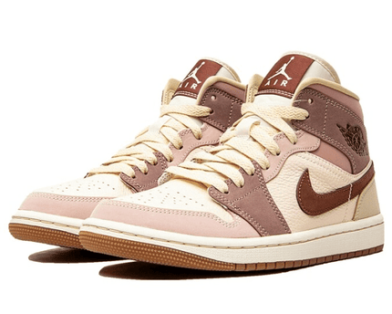 Men's Air Jordan 1 Mid Milk Tea Brown Shoes