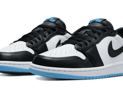 Men's Air Jordan 1 Low Black Dark Powder Blue Shoes