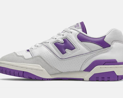 Men's New Balance 550 White and Purple Shoes