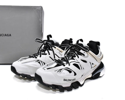 Men's Balenciaga Track Lace-Up Black White Yellow Shoes