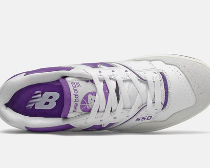 Men's New Balance 550 White and Purple Shoes
