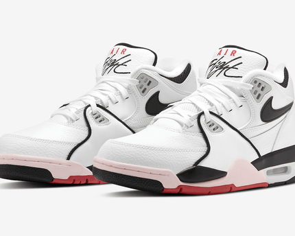 Men's Air Flight 89 White Black University Red Shoes