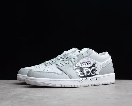 Men's Air Jordan 1 EDG Low White Camo Shoes