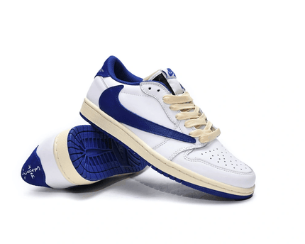 Men's Air Jordan 1 Low x Travis Scott Blue Bottom Shoes