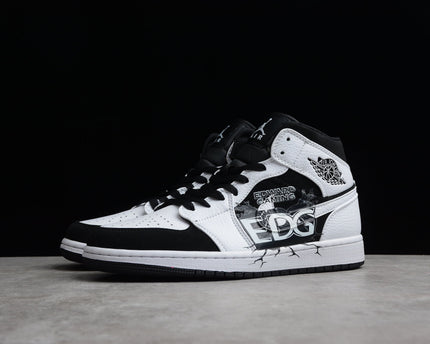 Men's Air Jordan 1 EDG Mid White Black Shoes