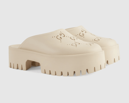 Women's Gucci Platform Perforated G Sandal Shoes