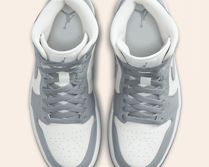 Men's Air Jordan 1 Mid Grey Sail Shoes