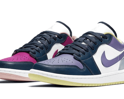 Men's Air Jordan 1 Low SE Mismatched Purple Magenta Shoes