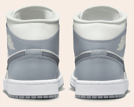 Men's Air Jordan 1 Mid Grey Sail Shoes