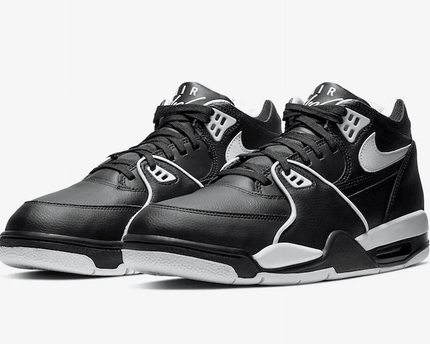 Men's Air Flight 89 Black White Shoes