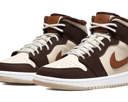 Men's Air Jordan 1 Mid SE Cream Dark Chocolate Shoes