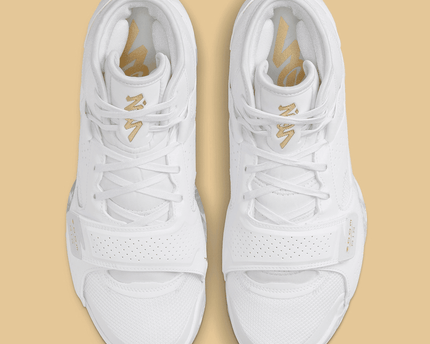 Men's Air Jordan Zion 2 White Metallic Gold Shoes