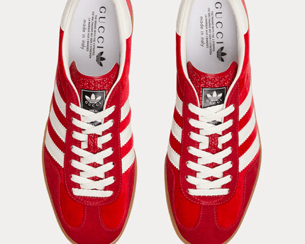 Men's Adidas x Gucci Gazelle Red Velvet Shoes