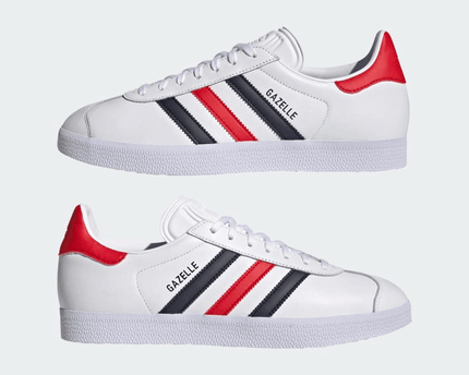 Men's Adidas x Gucci Gazelle White Legend Ink Collegiate Red Shoes