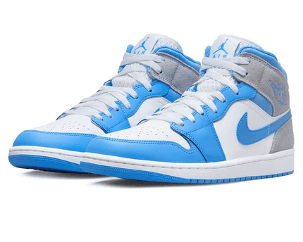 Men's Air Jordan 1 Mid University Blue Grey Shoes