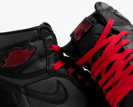 Men's Air Jordan 1 High OG Shimmers Black Satin Shoes