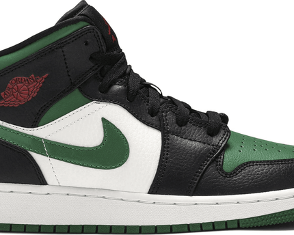 Men's Air Jordan 1 Mid GS Black Pine Green Shoes