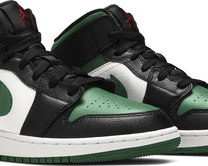 Men's Air Jordan 1 Mid GS Black Pine Green Shoes