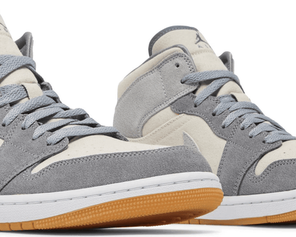 Men's Air Jordan 1 Mid SE Coconut Milk Particle Grey Shoes
