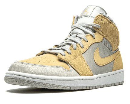 Men's Air Jordan 1 Mid SE Grey Fog Lemon Wash Shoes
