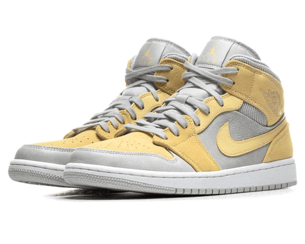 Men's Air Jordan 1 Mid SE Grey Fog Lemon Wash Shoes