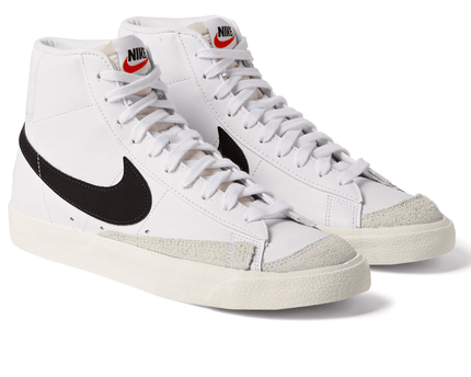 Men's Blazer Mid 77 White And Black Shoes