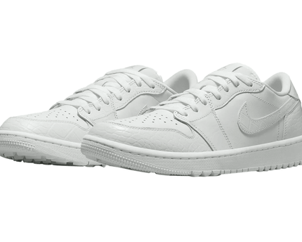 Men's Air Jordan 1 Low Golf White Crocodile Shoes
