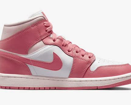 Men's Air Jordan 1 Mid Strawberries And Cream Pink White Shoes