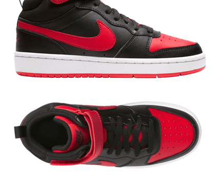 Men's Court Borough Mid 2 Black University Red Shoes