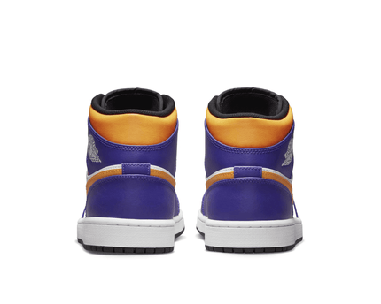 Men's Air Jordan 1 Mid Purple White-Yellow Shoes