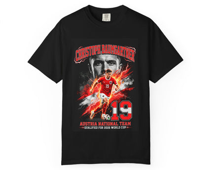 Austrian Soccer Player 19 T-Shirt, 2026 World Cup Back Trophy Design, Austria Flag