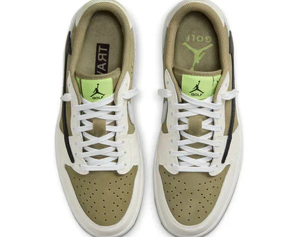 Men's Travis Scott x Air Jordan 1 Low Golf x Travis Scott Olive Shoes