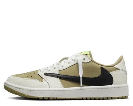 Men's Travis Scott x Air Jordan 1 Low Golf x Travis Scott Olive Shoes