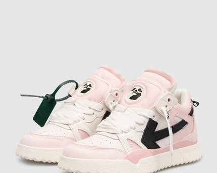 Men's Off White Men Mid -Top Sponge Sneaker In Pink Leather High-Tops