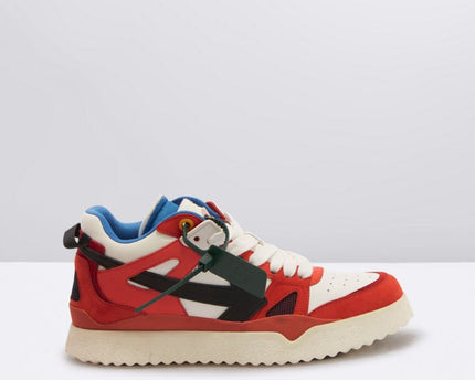 Men's Off White Men Mid -Top Sponge Sneaker In Red Black