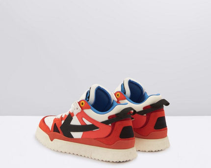 Men's Off White Men Mid -Top Sponge Sneaker In Red Black