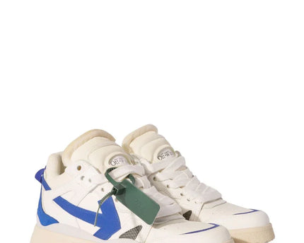 Men's Off White Men Mid -Top Sponge Sneaker In White And Blue