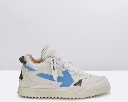 Men's Off White Men Mid -Top Sponge Sneaker In White Light Blue