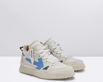 Men's Off White Men Mid -Top Sponge Sneaker In White Light Blue