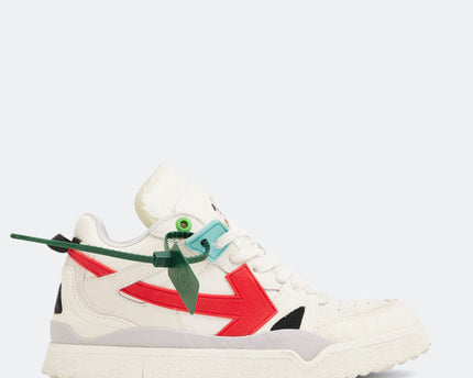 Men's Off White Men Mid -Top Sponge Sneaker In White Red