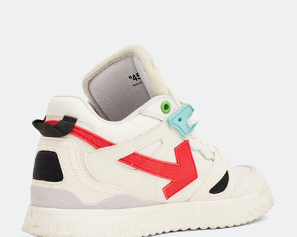 Men's Off White Men Mid -Top Sponge Sneaker In White Red
