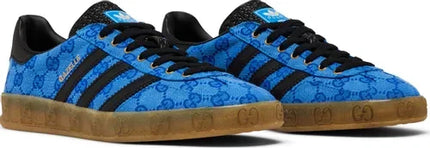 Men's Adidas x Gucci Gazelle GG Monogram Blue Shoes