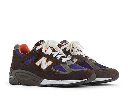 Men's New Balance 990v2 Brown Purple Shoes