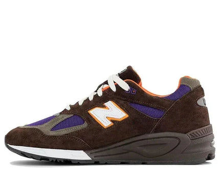 Men's New Balance 990v2 Brown Purple Shoes